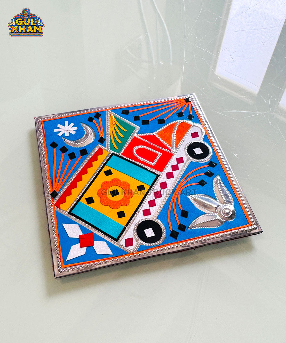 Blue Floral Chamakpatti Coaster