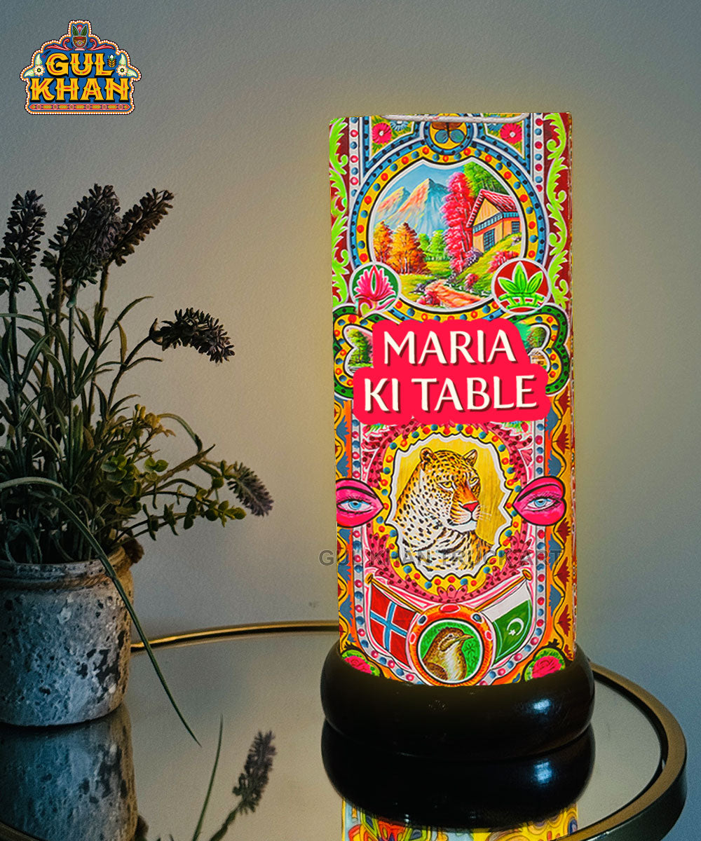 Leopard Design Printed Acrylic Lamp (Customisable) - Gul Khan Truck Art