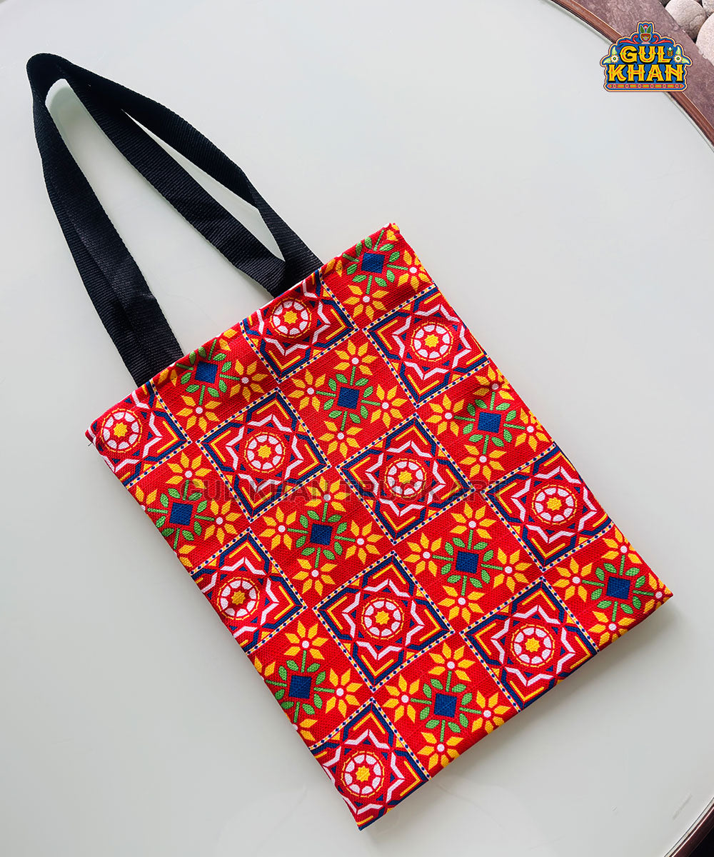 Sindhi Ralli Inspired Printed Truck Art Tote Bag 02