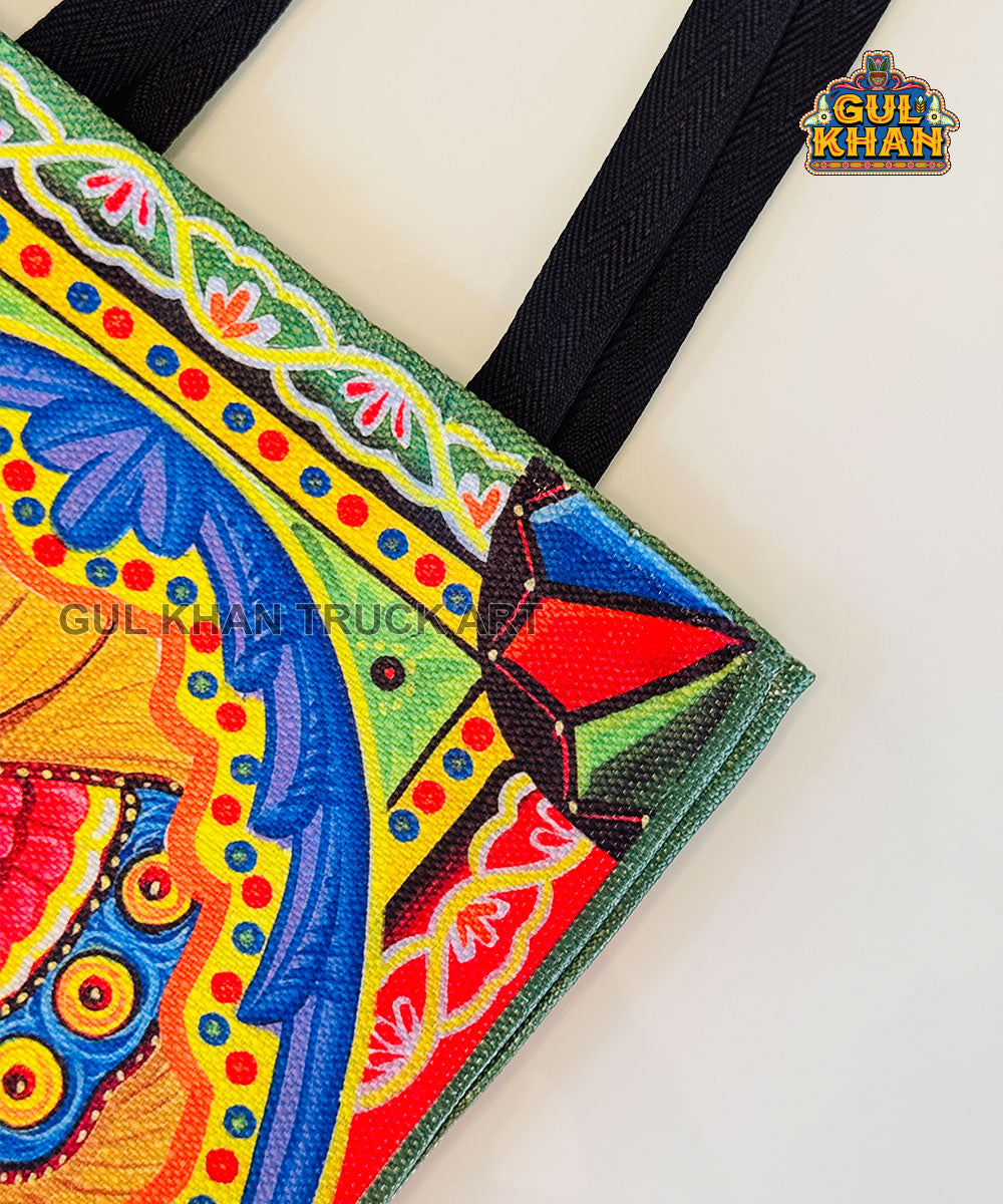 Butterfly Design Truck Art Tote Bag - Gul Khan Truck Art