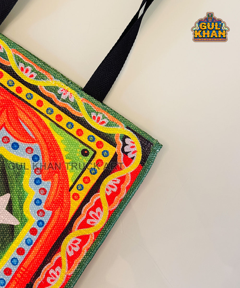 Pakistan Flag Truck Art Tote Bag - Gul Khan Truck Art