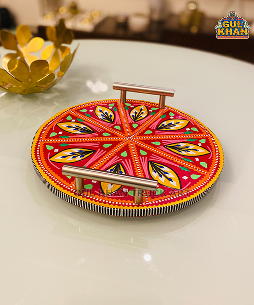 ChamakpattiMiniRoundTray00334 - Gul Khan Truck Art