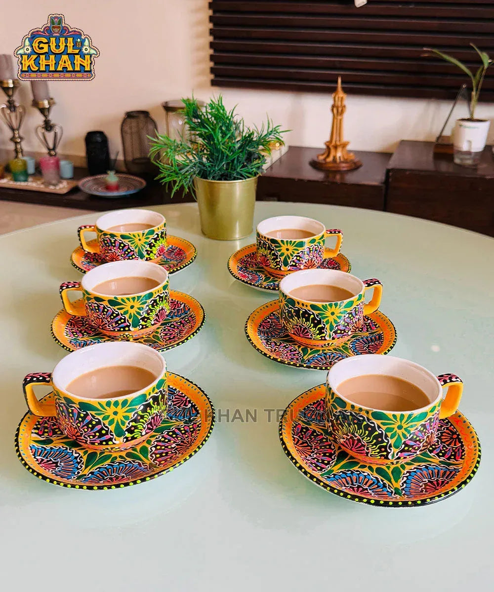 Tea Set (Handpainted) - Gul Khan Truck Art