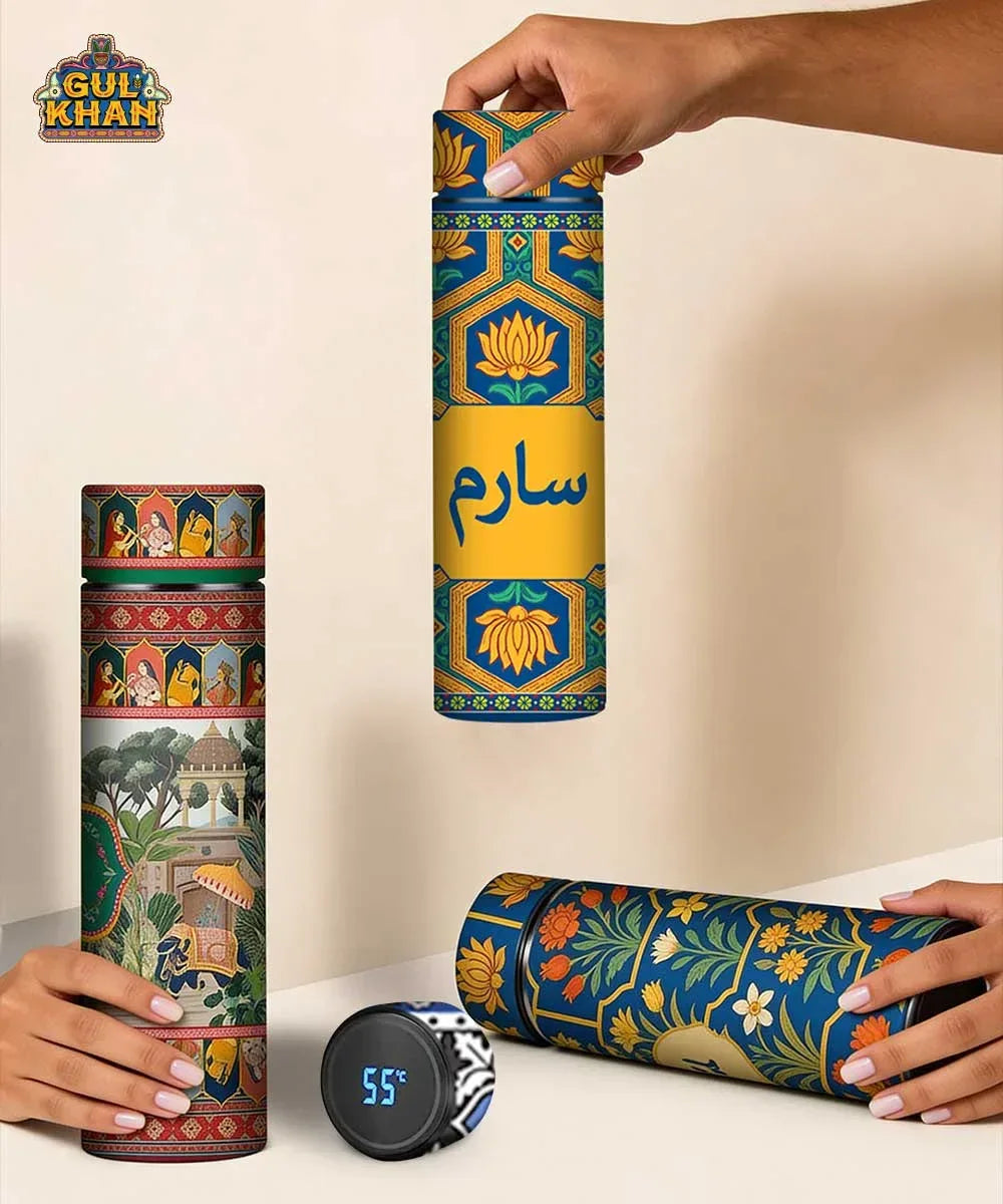 Travel Bottle Steel with Temperature Display - Gul Khan Truck Art