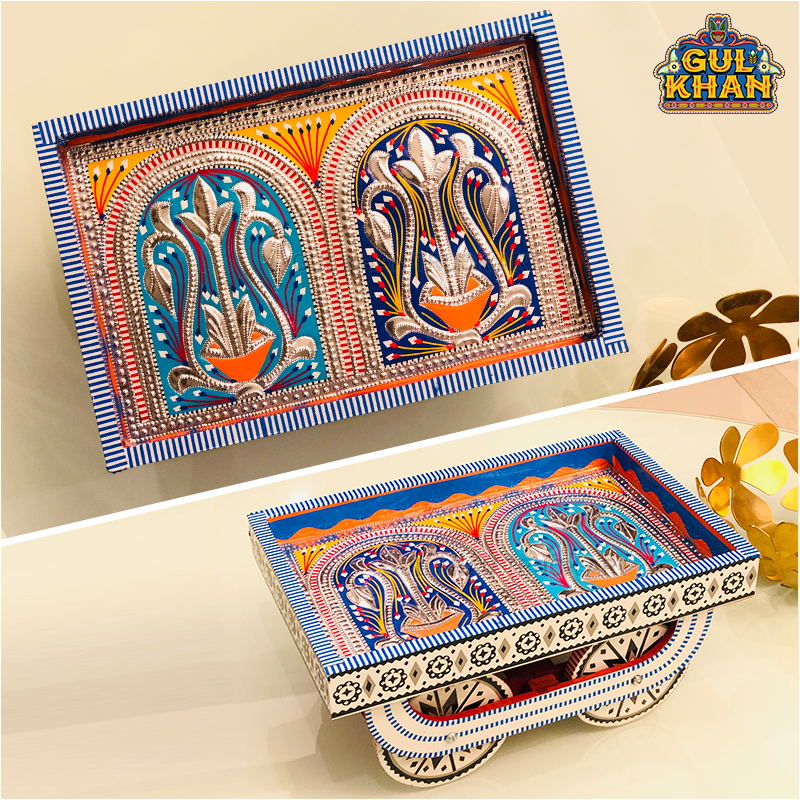 Tray with moving Wheels 002 - Gul Khan Truck Art