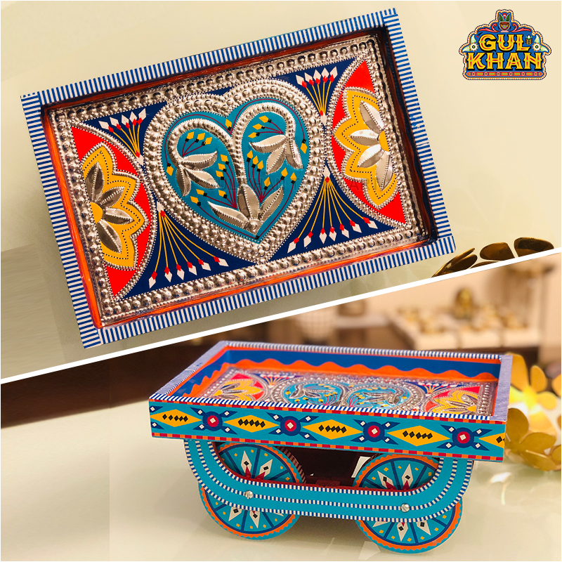 Tray with moving Wheels 007 - Gul Khan Truck Art