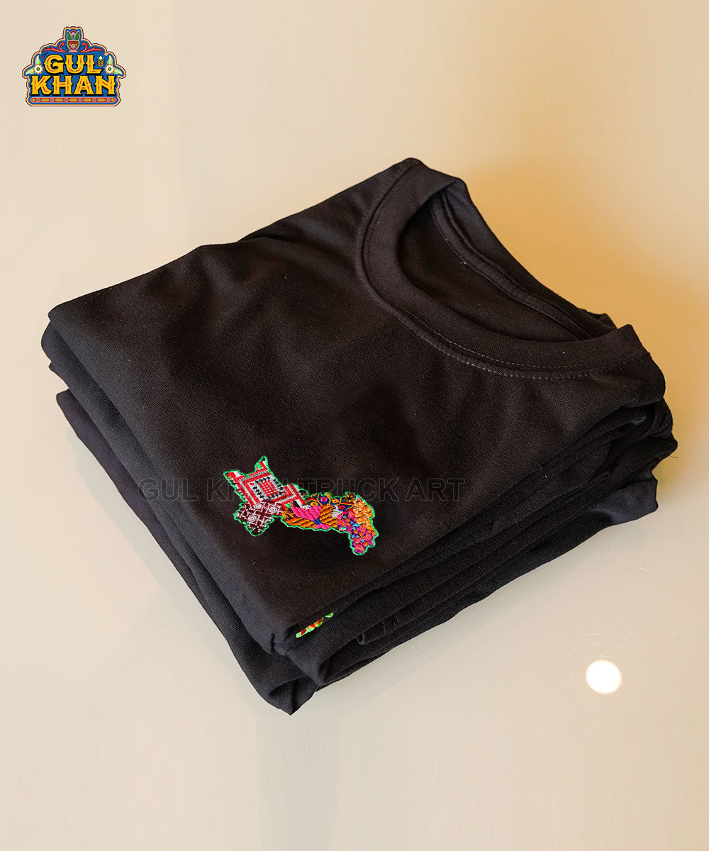 Pakistan Map Embroidered Monogram T-Shirt