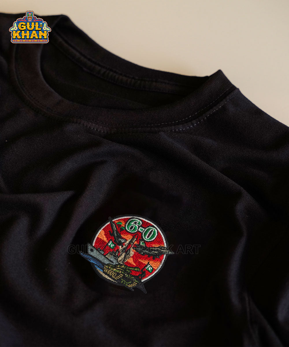 6-0 Premium Embroidered Patch T-Shirt - Gul Khan Truck Art