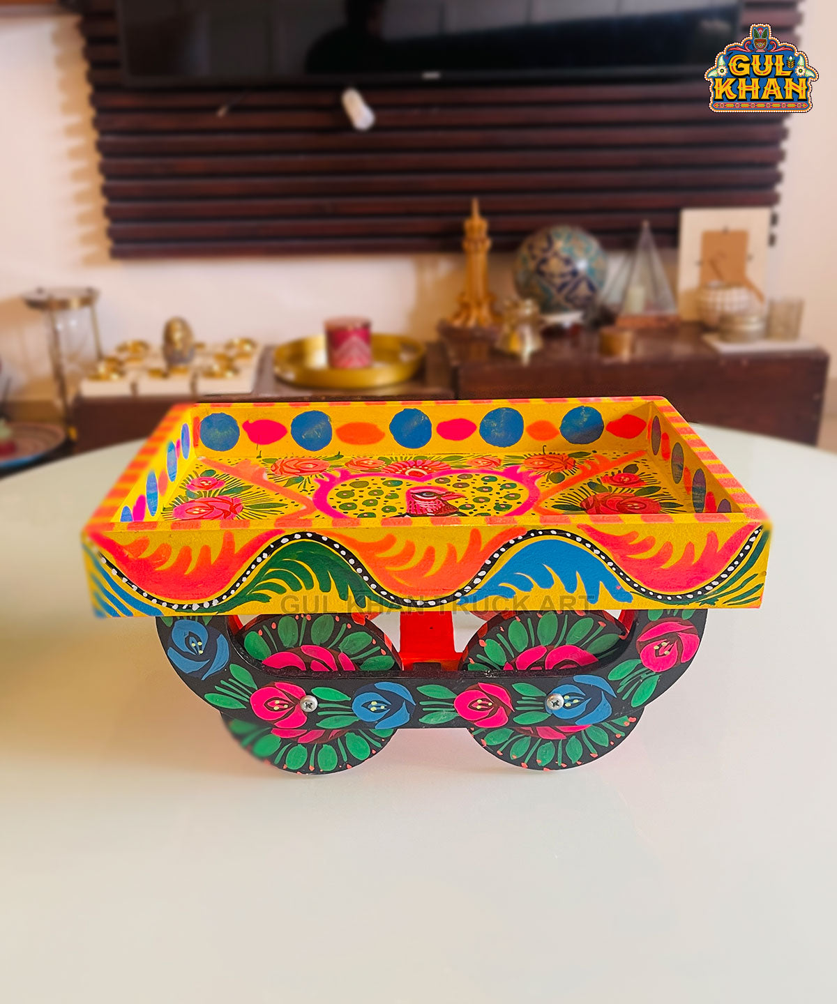 Tray with moving Wheels 015 - Gul Khan Truck Art