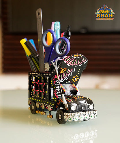 Cone Art Black Stationery Truck Design - Gul Khan Truck Art