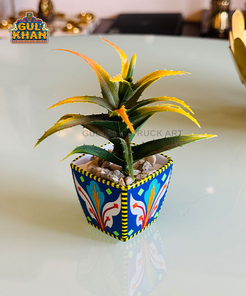 Indoor Flower Pot Design 01 (Chamakpatti Handmade) - Gul Khan Truck Art