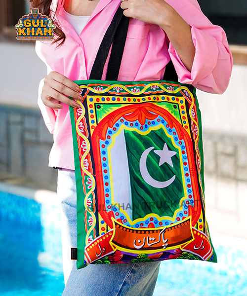 Pakistan Flag Truck Art Tote Bag