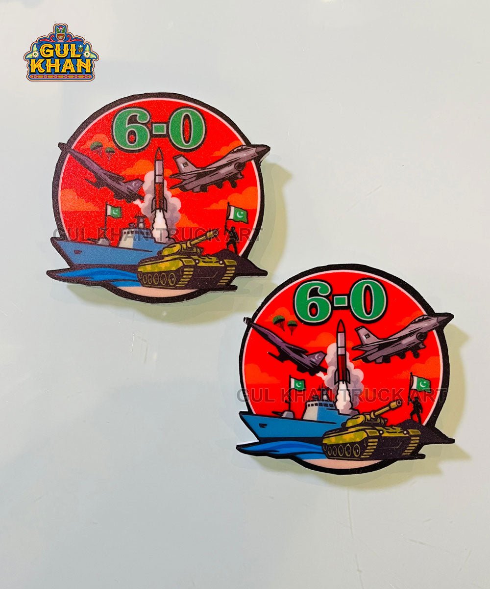 6-0 Fighter Acrylic Fridge Magnet - Gul Khan Truck Art