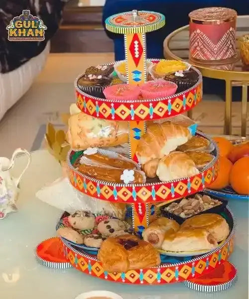 3 Tier Serving Tray (Handmade) - 02 - Gul Khan Truck Art