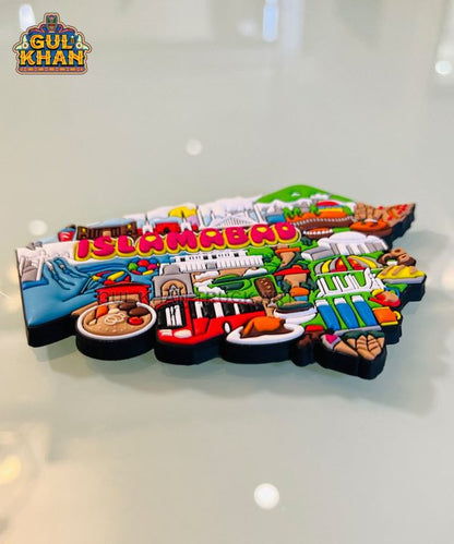 Islamabad Cultural Truck Art Premium Rubber Fridge Magnet - Gul Khan Truck Art