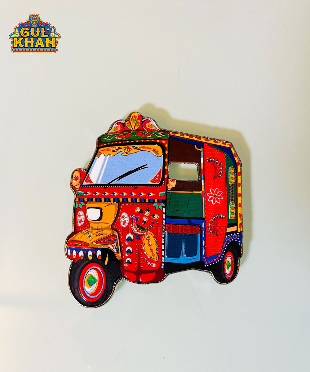 Rickshaw Metal Diecast Truck Art Fridge Magnet