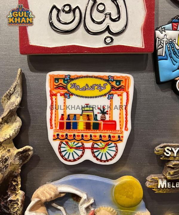 Gola Ganda Cart Acrylic Fridge Magnet - Gul Khan Truck Art