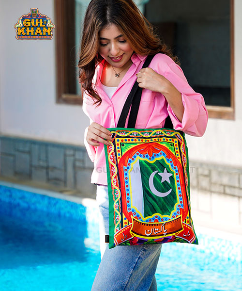 Pakistan Flag Truck Art Tote Bag - Gul Khan Truck Art