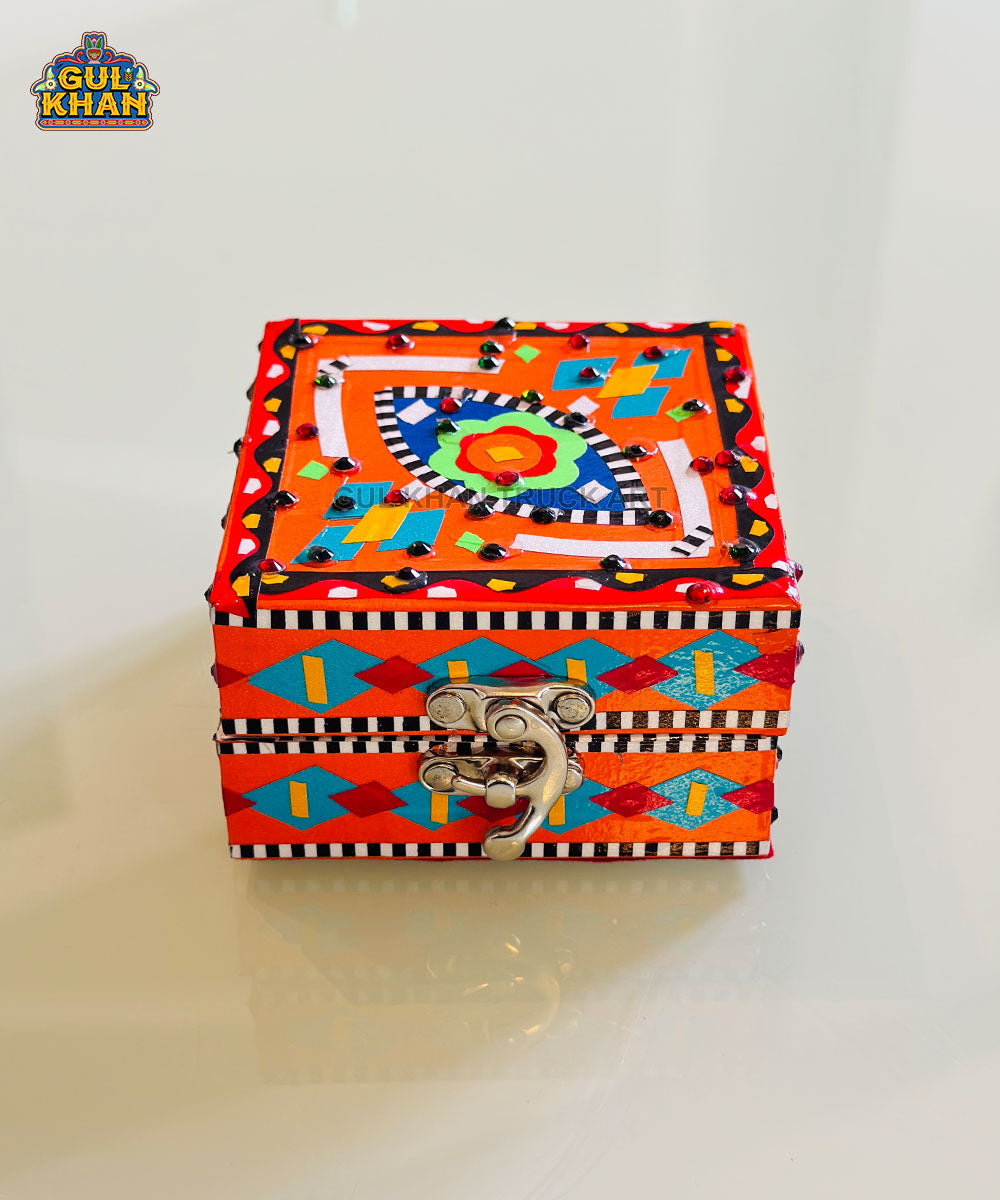Orange Multicolor Truck Art Jewellery Box