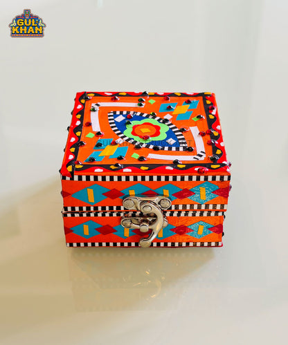 Orange Multicolor Truck Art Jewellery Box