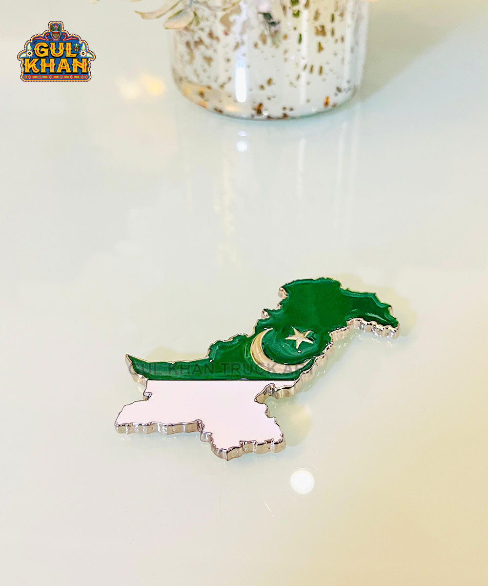 Pakisan Map Metal Diecast Truck Art Fridge Magnet - Gul Khan Truck Art
