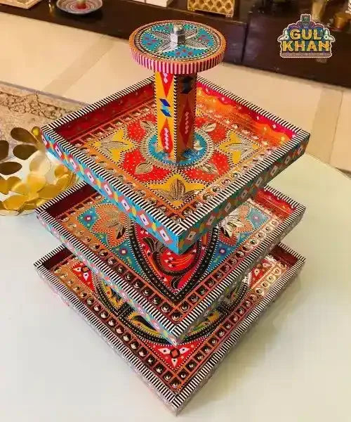 3 Tier Serving Tray (Handmade) – 01 - Gul Khan Truck Art