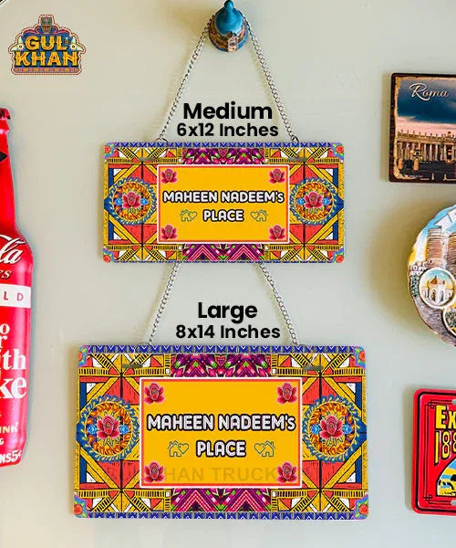 Flower Triangular Truck Art Wall Plate - Gul Khan Truck Art