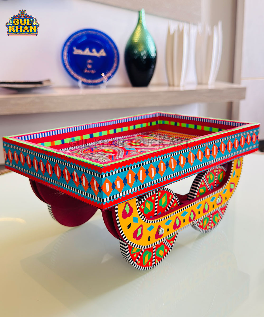 Red Blue Truck Art Thaila Tray