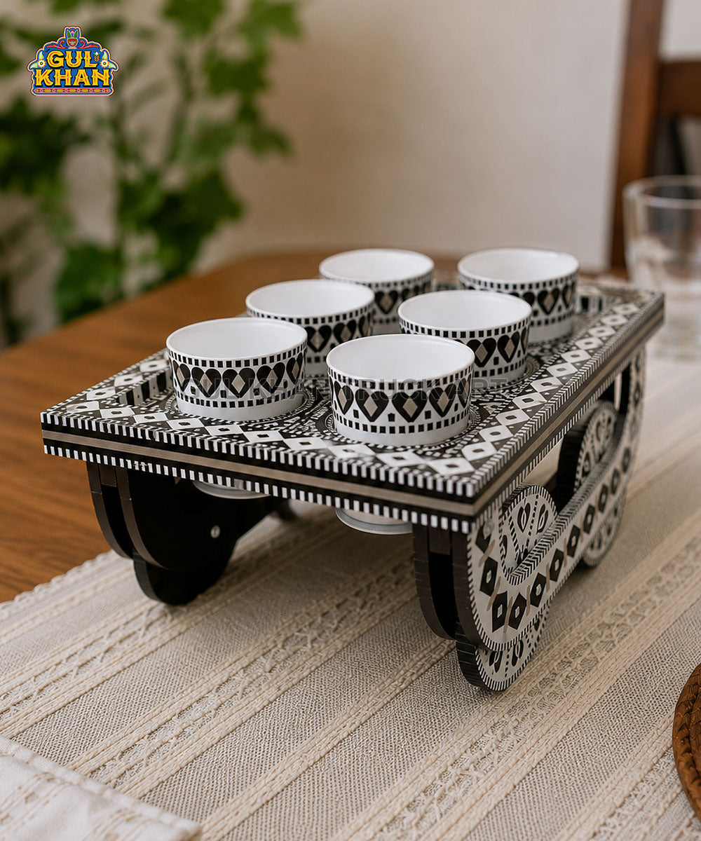Royal Sunset Noir Truck Art Bowl Thaila (Tray with Moving Wheels) 01