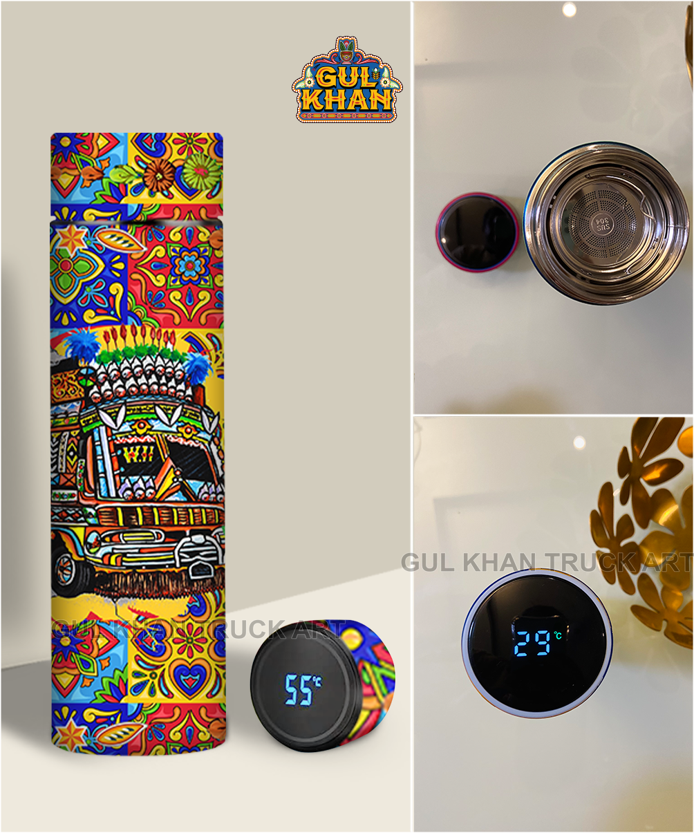 Printed Travel Bottle 000037 - Gul Khan Truck Art