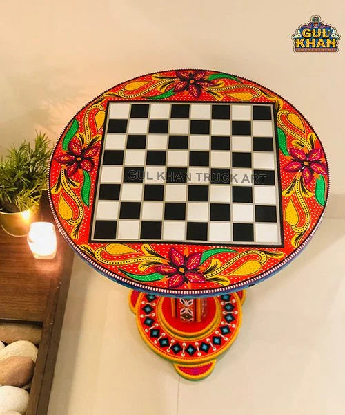 Coffee Table (Chess Pattern) 103 - Gul Khan Truck Art