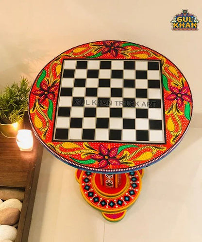 Coffee Table (Chess Pattern) 103 - Gul Khan Truck Art