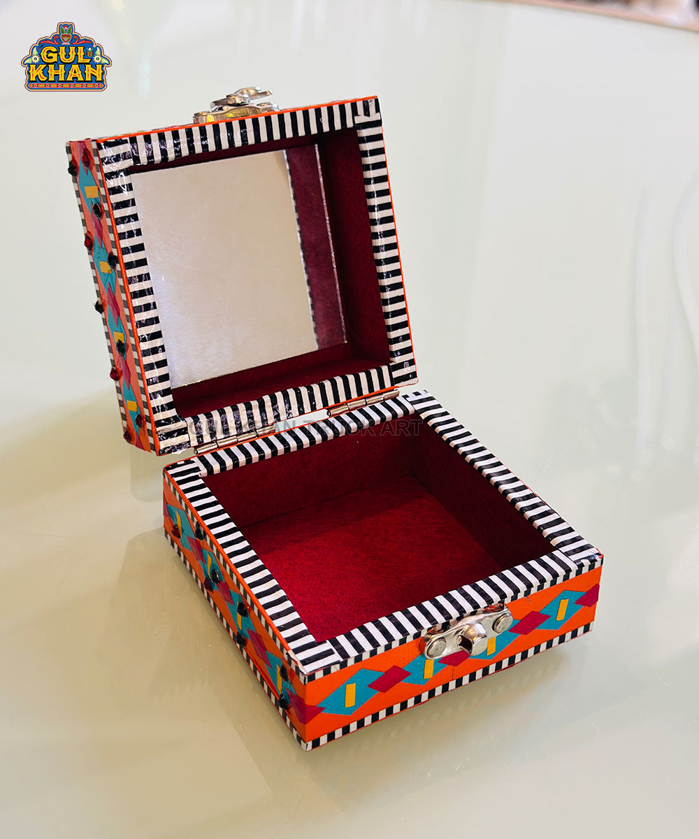 Orange Multicolor Truck Art Jewellery Box