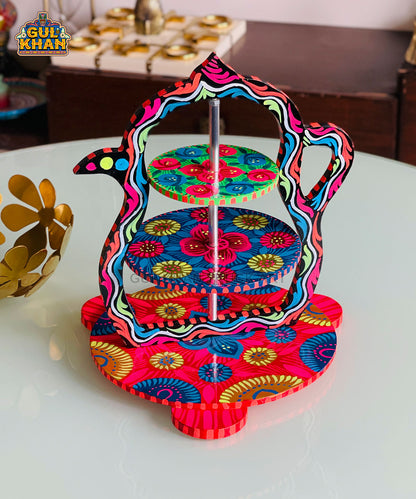 3 Tier Serving Tray (Handpainted) – 04 - Gul Khan Truck Art