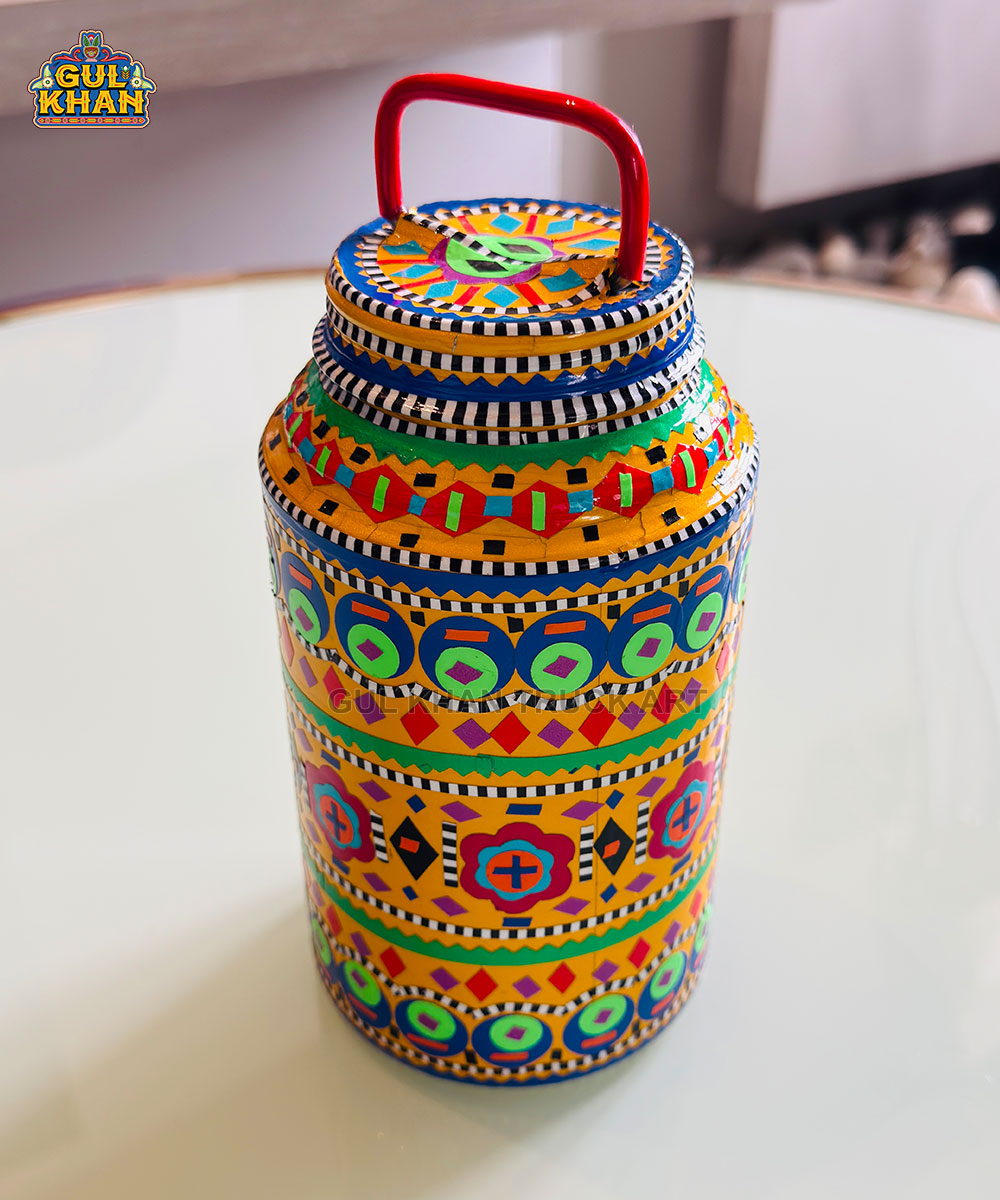 Multicolor Truck Art Oil Container