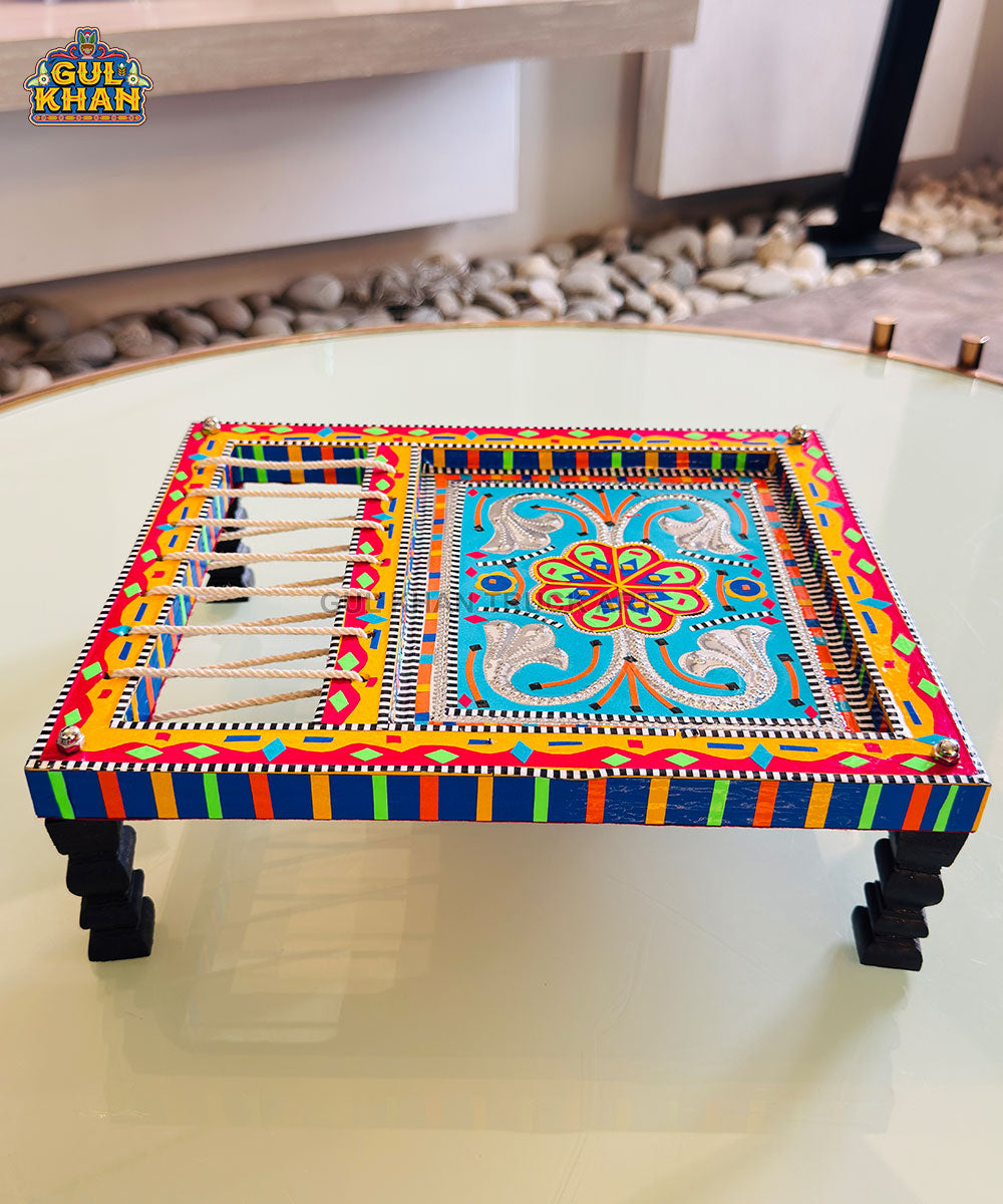 Blue Truck Art Charpai Serving Tray