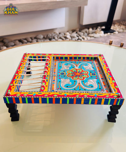Blue Truck Art Charpai Serving Tray