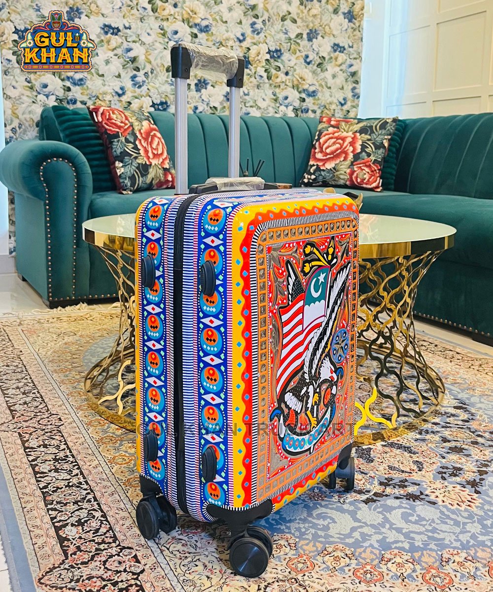 Trolley Bag USA Bald Eagle (Chamakpatti Handmade) - Gul Khan Truck Art