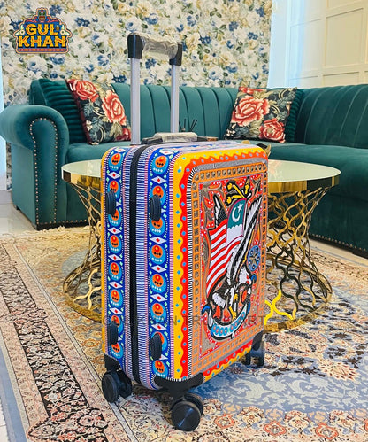 Trolley Bag USA Bald Eagle (Chamakpatti Handmade) - Gul Khan Truck Art