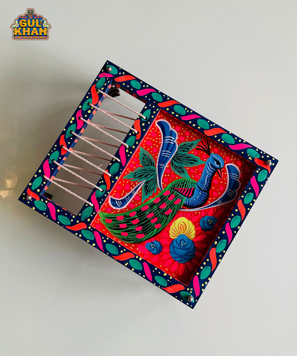 Charpai Handpainted Tray 0061 - Gul Khan Truck Art