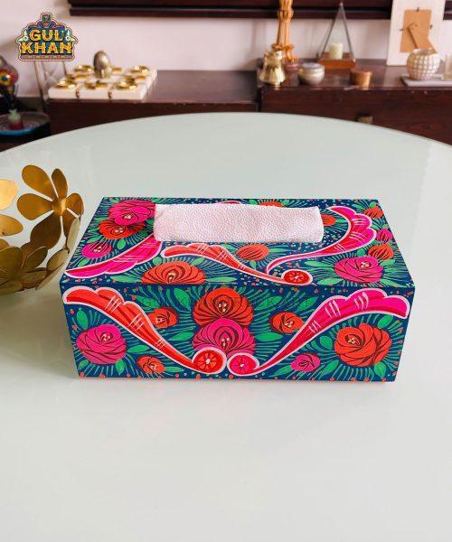 Handpainted Tissue Box Design 11156 - Gul Khan Truck Art