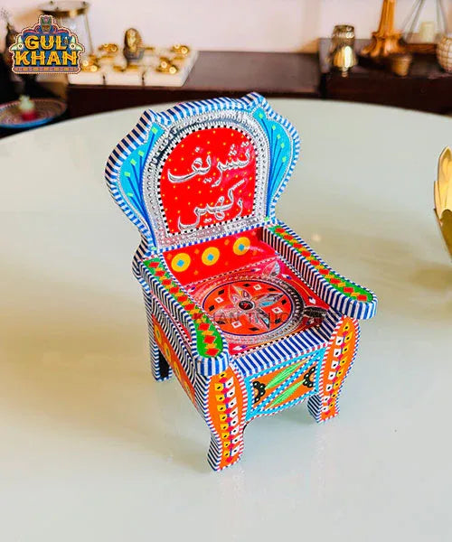 Miniature Kursi Design 01 (Chamakpatti Handmade) - Gul Khan Truck Art