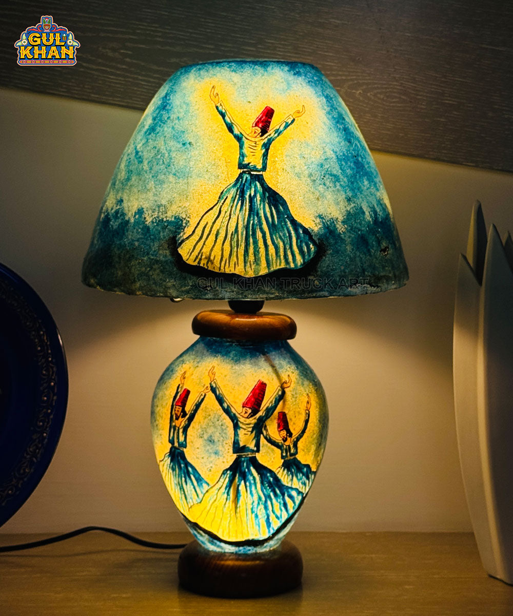 Blue Dervish Camel Skin Table Lamp