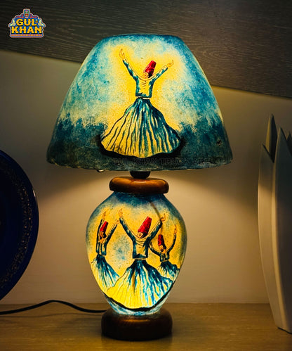 Blue Dervish Camel Skin Table Lamp