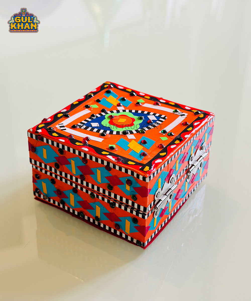Orange Multicolor Truck Art Jewellery Box