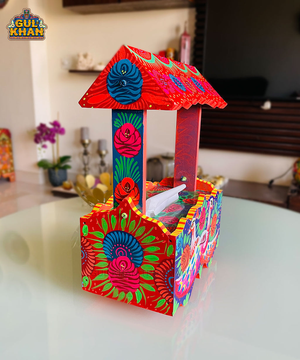 Handmade Thaila Tissue Box Design 11150 - Gul Khan Truck Art