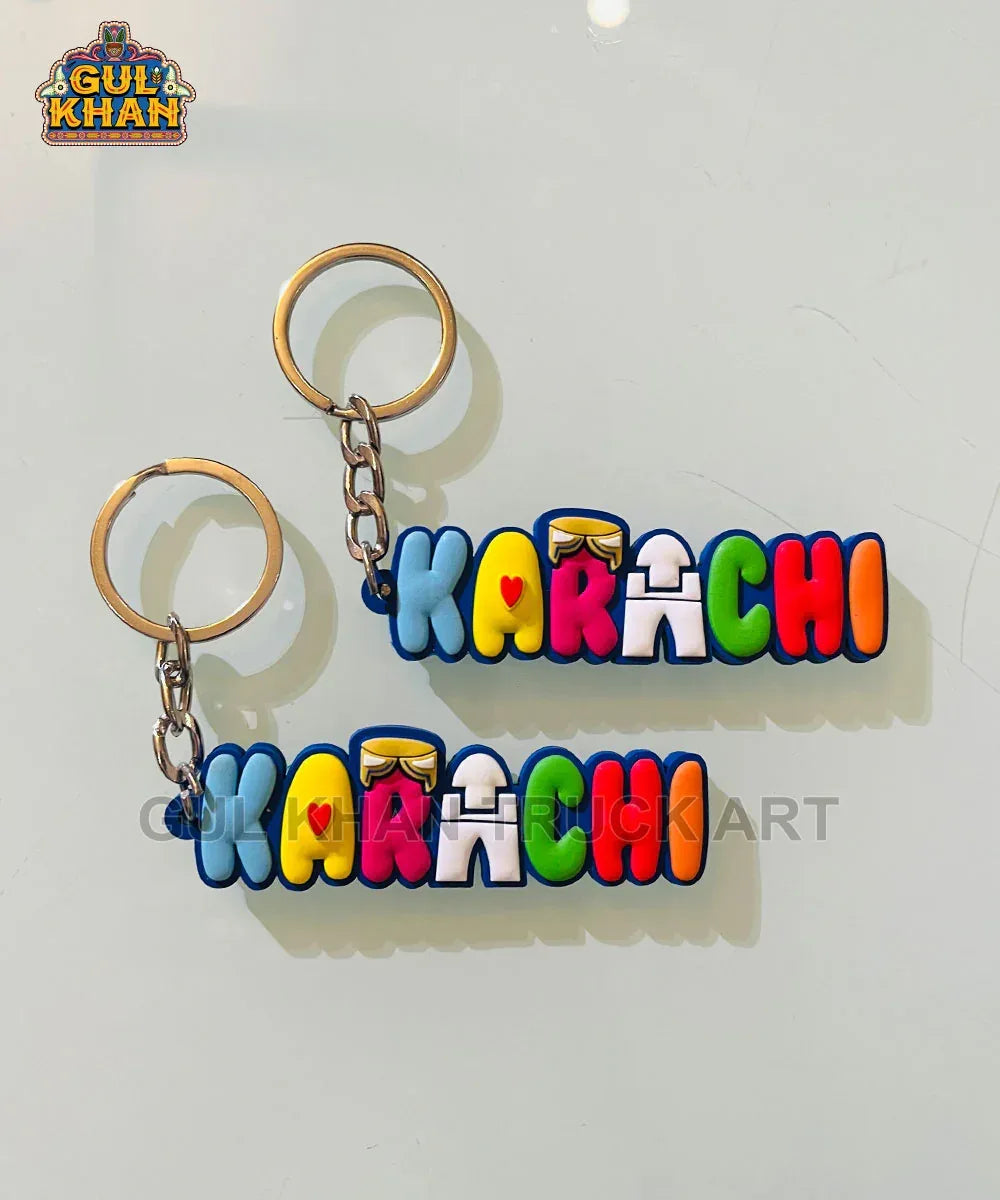 Karachi Premium Rubber Key Chain - Gul Khan Truck Art