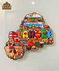 Lahore Cultural Truck Art Premium Rubber Fridge Magnet - Gul Khan Truck Art