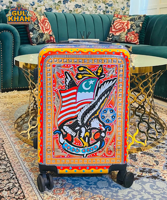 Trolley Bag USA Bald Eagle (Chamakpatti Handmade) - Gul Khan Truck Art