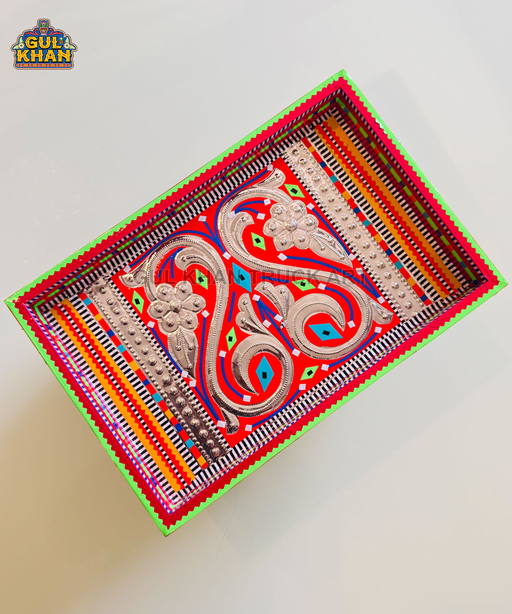 Red Blue Truck Art Thaila Tray